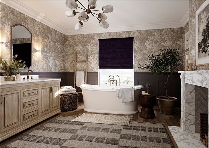 Faux Suede, Purple - Roman Blind - Image 7